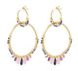 Gemstone Twin Hoops Grande