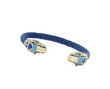 Bracelet Saphira Tibétain Tigres Peint Main