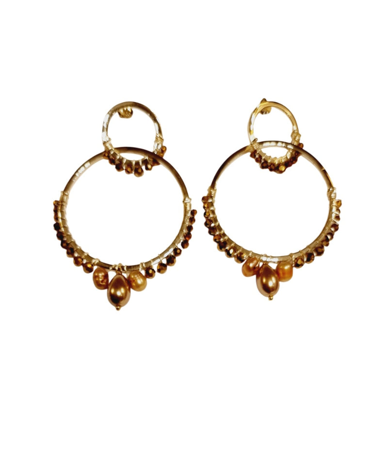 Gemstone Twin Hoops Grande