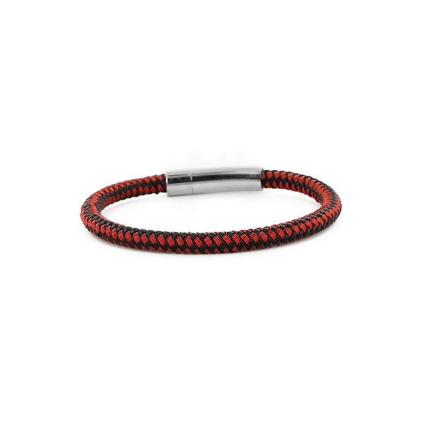 Male bracelet made from colored steel.